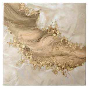Gold en Pearl - Splatter en flow Tegeltje