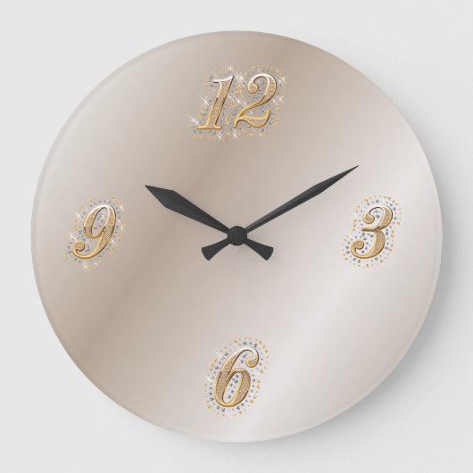Gold- en Pearl-wandklok Grote Klok (Voorkant)