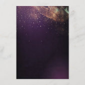 Gold en Plum Paarse Nacht Trouwinformatie Informatiekaartje (Achterkant)