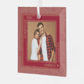 Gold- en Red-foto Glas Ornament (Voorkant links)