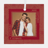 Gold- en Red-foto Glas Ornament (Achterkant)