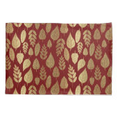 Gold- en Red Leaf-patroon Kussensloop (Achterkant-Links)