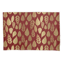 Gold- en Red Leaf-patroon Kussensloop