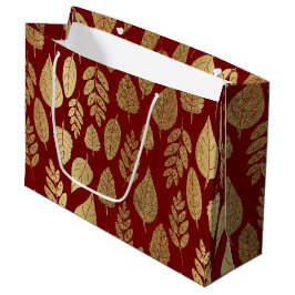 Gold- en Red Leaf-patroon Large Cadeautasje