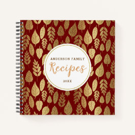Gold- en Red Leaf-patroon Notitieboek
