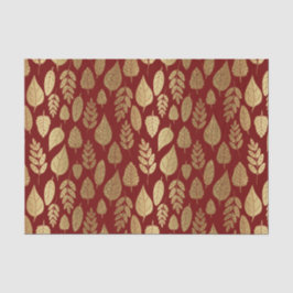 Gold- en Red Leaf-patroon Tissuepapier