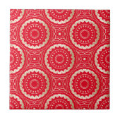 Gold en Red  Mandala Oriental Royal Pattern Tegeltje (Voorkant)