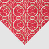 Gold en Red Mandala Oriental Royal Pattern Tissuepapier (Detail)
