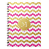 Gold- en roze Chevron Pattern-model Notitieboek (Voorkant)