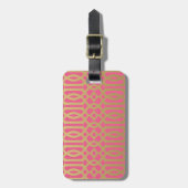 Gold en roze Modern Trellis Pattern Bagagelabel (Voorkant verticaal)