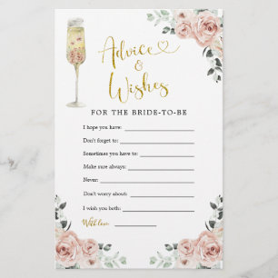 Gold en Roze Stusty Roos Soiree Advice & Wishes