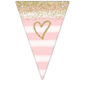 Gold- en roze welkomstbanner vlaggetjes (Tweede vlag)