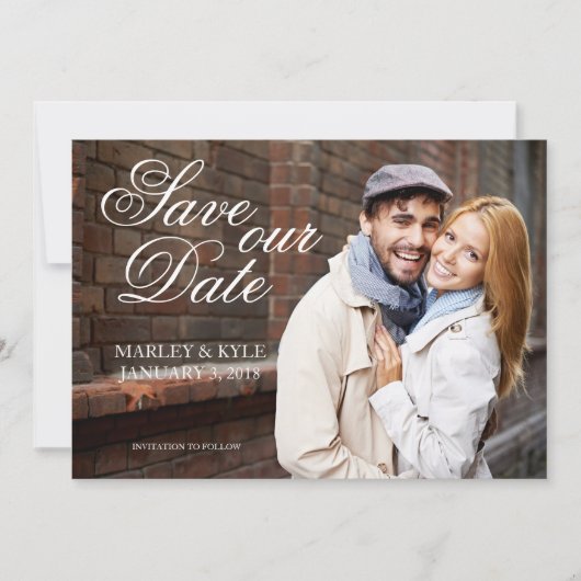 Gold en Script Modern Save the Date Kaart (Voorkant)
