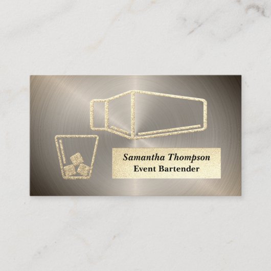 Gold en Silver Bartender Event Visitekaartje (Voorkant)