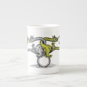 Gold- en Silver Dragon-symbool Porselein Kop