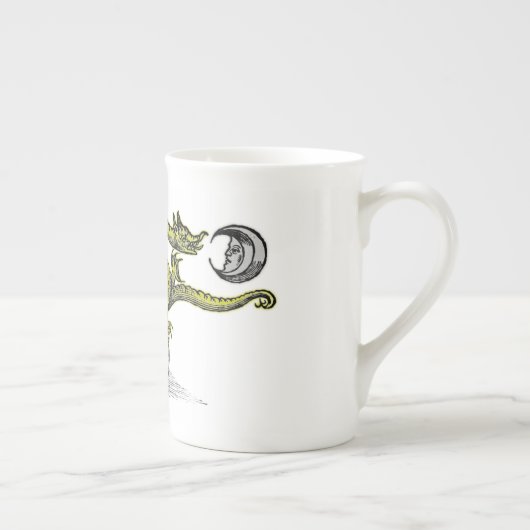 Gold- en Silver Dragon-symbool Porselein Kop (Rechts)