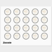 Gold en Silver Glitter Dank u hartelijk dank Ronde Sticker (Vel)