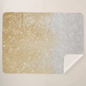 Gold en Silver Glitter Ombre Luxury Design Sherpa Deken (Voorkant (horizontaal))