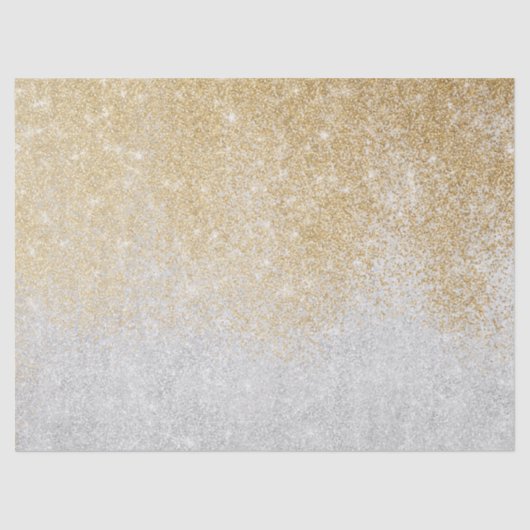 Gold en Silver Glitter Ombre Luxury Design Tissuepapier (Voorkant)