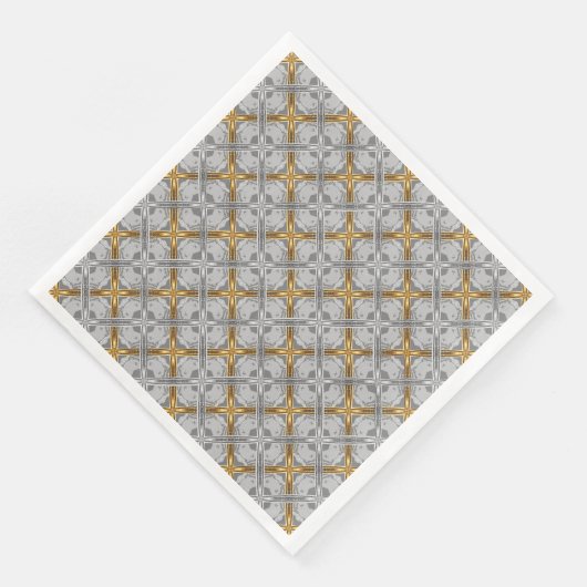 Gold- en Silver Laced Medallions Pattern Servet (Hoek)
