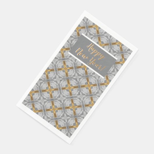 Gold- en Silver Laced Medallions Pattern Servet (Hoek)