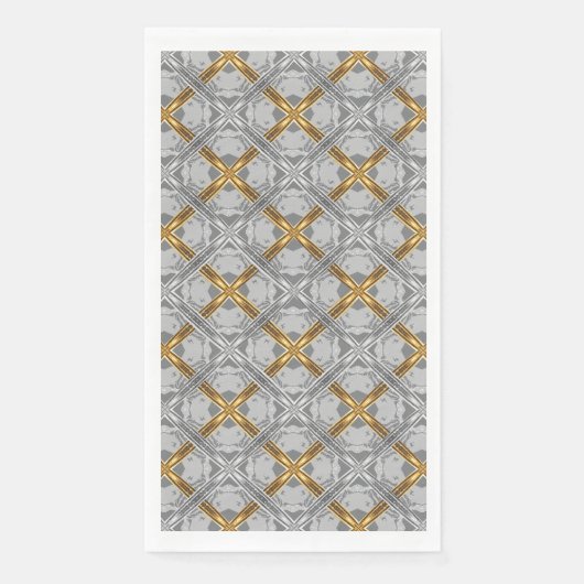Gold- en Silver Laced Medallions Pattern Servet (Voorkant)