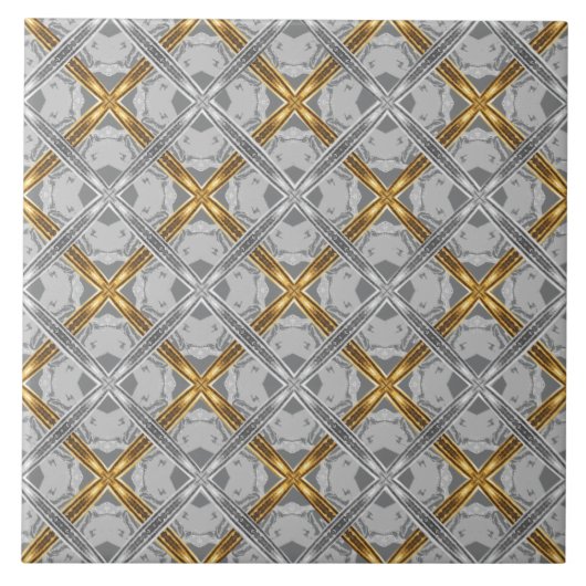 Gold- en Silver Laced Medallions Pattern Tegeltje (Voorkant)