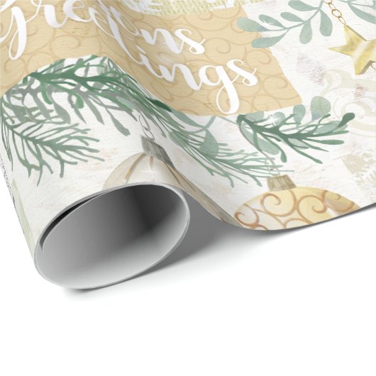 Gold en Silver Metallic look-kerstcadeaus Cadeaupapier (Rol Hoek)
