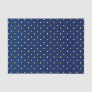 Gold en Silver Polka Dots op Navy Blue  Tissuepapier