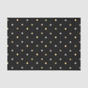 Gold en Silver Polka Dots op zwart Tissuepapier