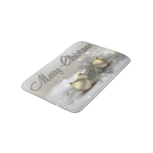 Gold- en Silver Shimmer-kerstversieringen Badmat (Gekanteld)