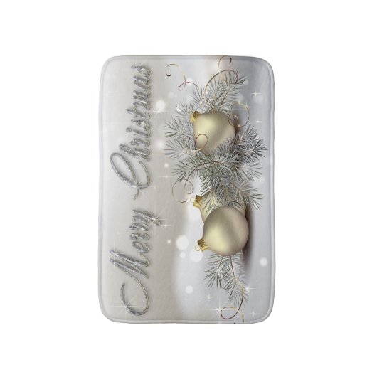 Gold- en Silver Shimmer-kerstversieringen Badmat (Voorkant Verticaal)