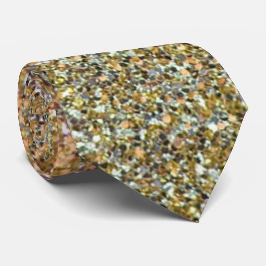 Gold- en Silver Sparkle Design-Stropdas Stropdas (Opgerold)