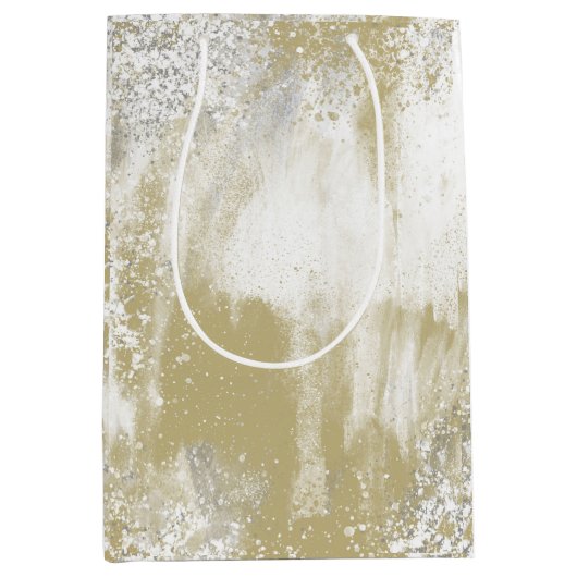 Gold en Silver Spattered Medium Cadeauzakje (Voorkant)