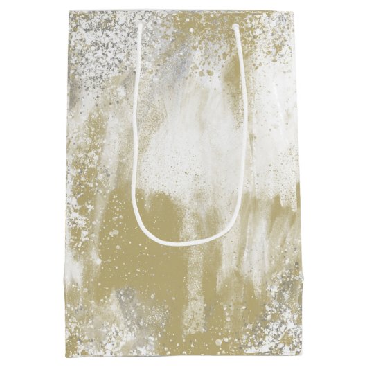 Gold en Silver Spattered Medium Cadeauzakje (Achterkant)