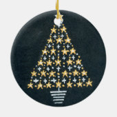 Gold- en Silver Star-kerstversiering Keramisch Ornament (Achterkant)