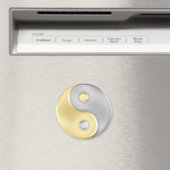 Gold en Silver Yin en Yang Magneet (Insitu (Vaatwasser))
