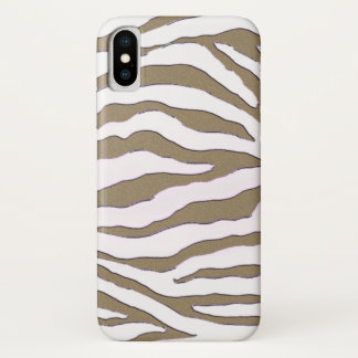 Gold- en Silver Zebra Stripe iPhone-draagtas iPhone X Hoesje