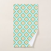 Gold- en Turquoise-chic Ikat-patroon Bad Handdoek (Handdoek)