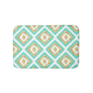 Gold- en Turquoise-chic Ikat-patroon Badmat