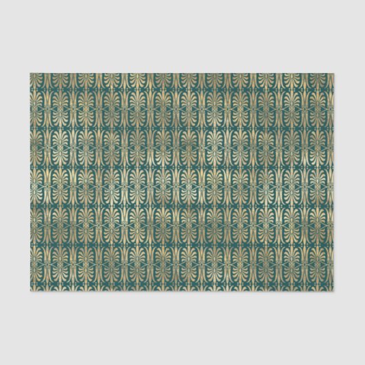 Gold en Turquoise  Pattern Tissuepapier (Voorkant)