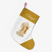 Gold en White Angel - Aangepaste kerststop Kleine Kerstsok (Voorkant (Hangend))