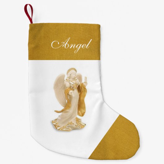 Gold en White Angel - Aangepaste kerststop Kleine Kerstsok (Voorkant)