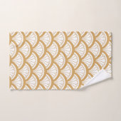 Gold en White Art Deco Fan Flower Pattern Bad Handdoek (Handdoek)
