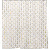 Gold en White Art Deco Fish Scale Pattern Douchegordijn (Voorkant)