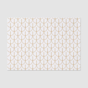 Gold en White Art Deco Fish Scale Pattern Tissuepapier
