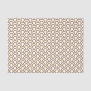 Gold en White Art Deco Fish Scale Pattern Tissuepapier