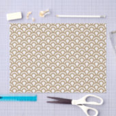 Gold en White Art Deco Fish Scale Pattern Tissuepapier (Craft)