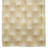 Gold- en White Art-Deco-patroon Douchegordijn (Voorkant)