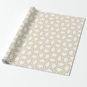 Gold en White Art Deco Pattern Cadeaupapier (Uitgerold)